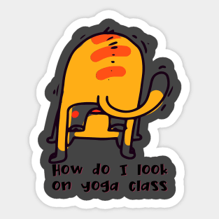 How do I look on yoga class funny yoga and cat drawing Sticker